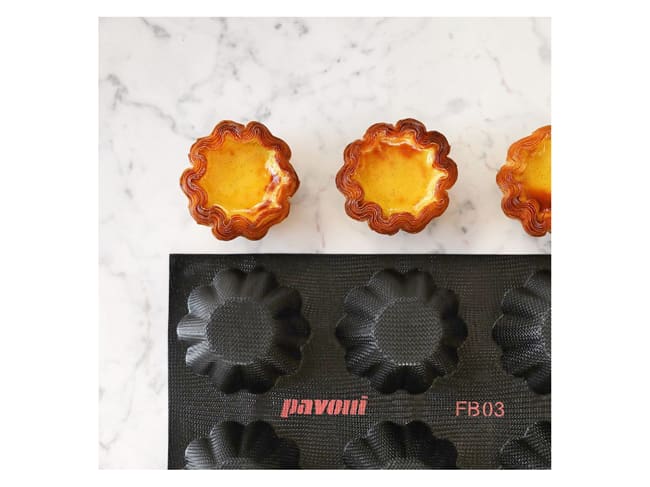 Fiberform Mini Brioche Mould - 60 x 40cm - Ø 8cm (24 cavities) - Pavoni