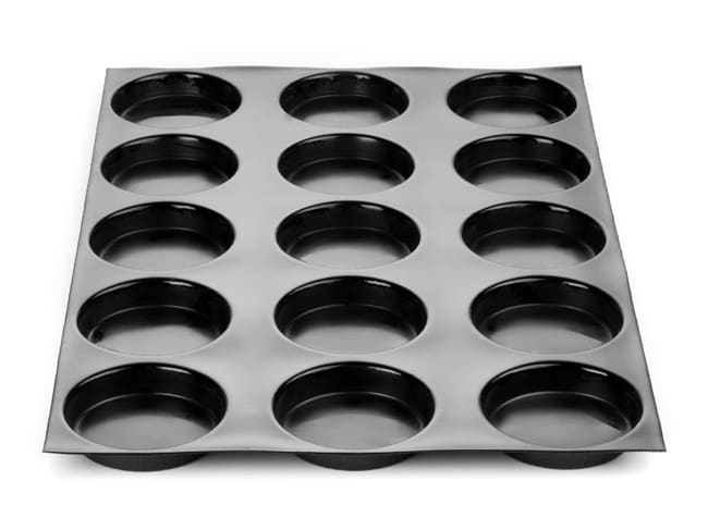 Quiche Mould Fiberform - 60 x 40cm - Ø 10,5 x ht 2 cm(15 cavities) - marque/pavoni