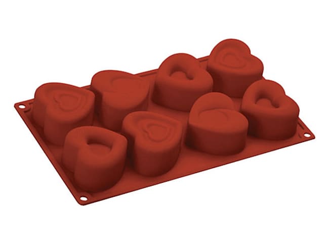 Formaflex Silicone Mould - 8 Hearts - 30 x 17cm - Pavoni