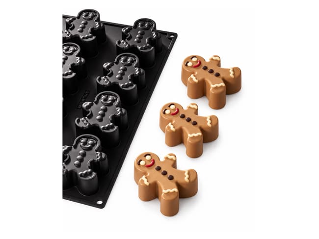 Silicone Mould 12 Gingerman - Pavoflex - 8.5 x 6.9 x ht 3.5cm - Pavoni