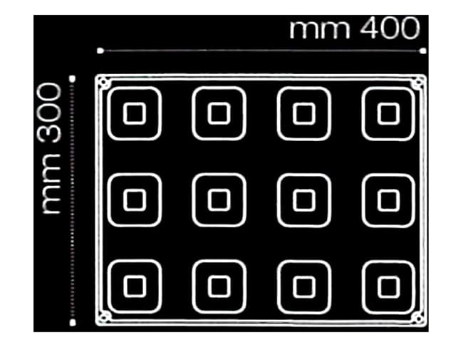 Pavoflex Silicone Mould - 12 Tulum Squares - 40 x 30cm - Pavoni