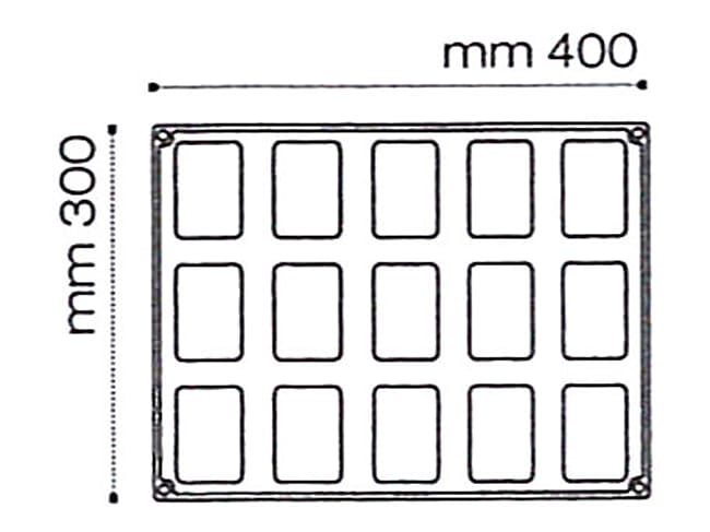 Pavoflex Silicone Mould - 15 Gummy Rectangles - 40 x 30cm - Pavoni