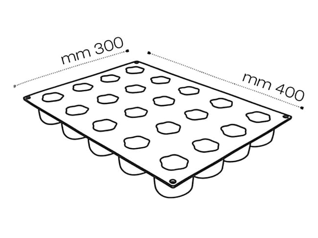 Pavoflex Non-Stick Silicone Mould - 20 Apple Shapes 40 x 30cm - Pavoni