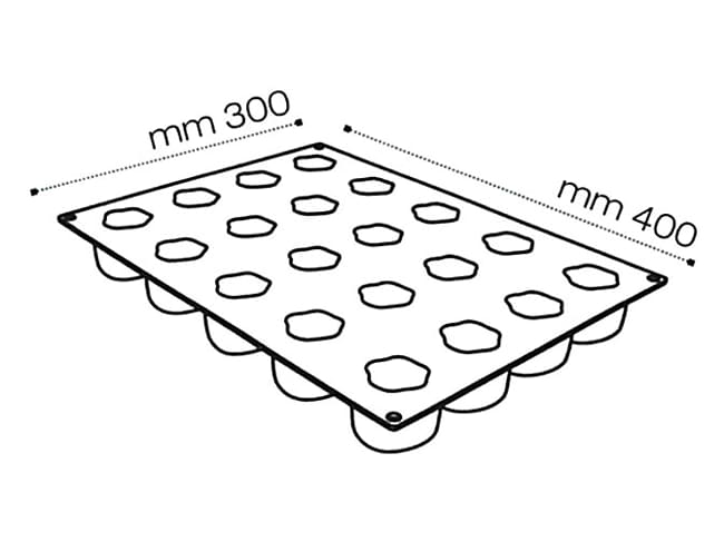 Pavoflex Non-Stick Silicone Mould - 20 Cherry/Peach Shapes 40 x 30cm - Pavoni