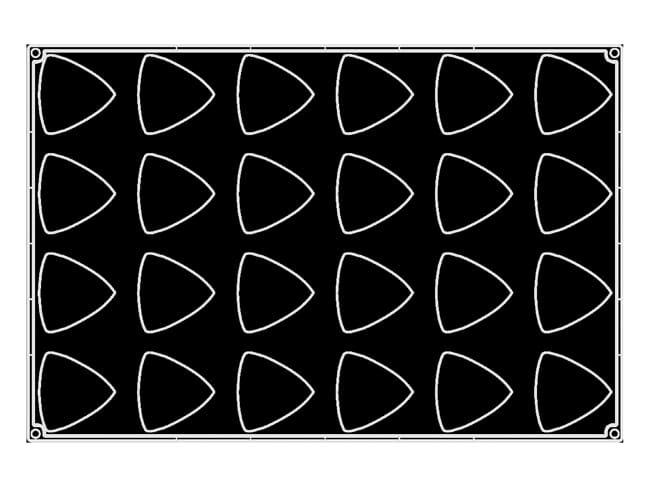 Pavoflex Non-Stick Silicone Mould - 24 Convex Triangles Ø 7.5 x 7.2cm - Pavoni