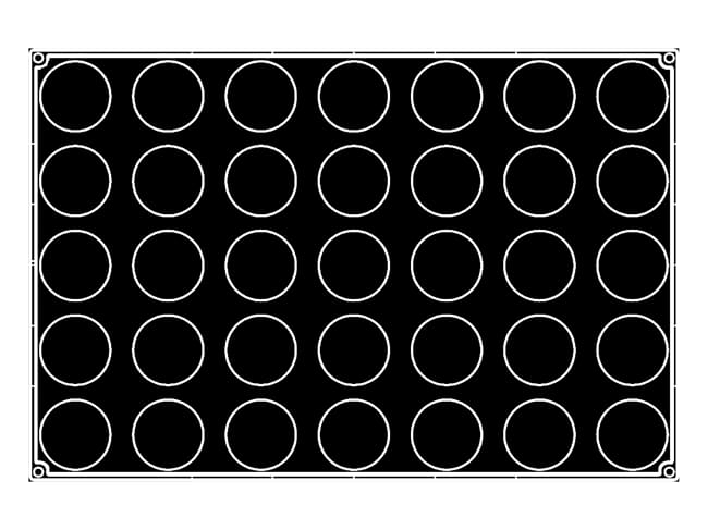 Pavoflex Non-Stick Silicone Mould - 35 Domes Ø 6 x ht 5.8cm - Pavoni