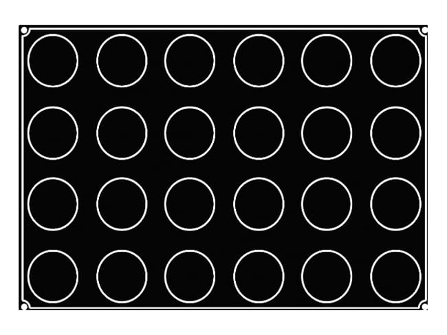 Pavoflex Non-Stick Silicone Mould - 24 Half Spheres Ø 7 x ht 4cm - 24 half spheres Ø 7cm - 60 x 40 cm - Pavoni