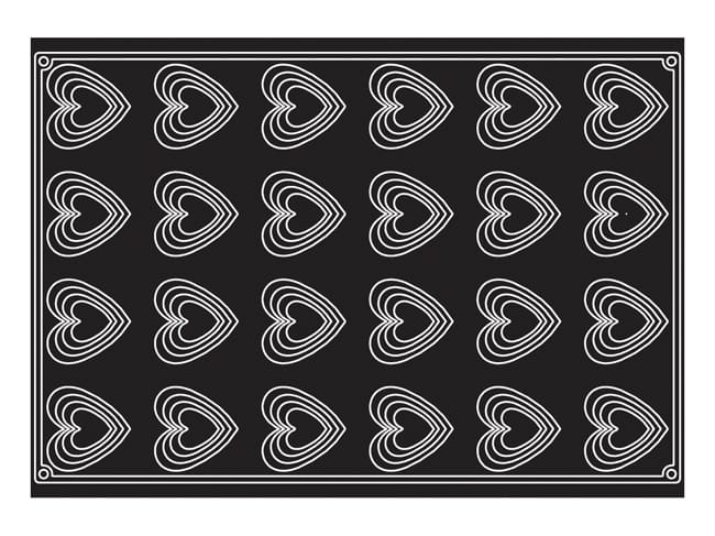 Pavoflex Non-Stick Silicone Mould - 24 Hearts 7.8 x 7.7 x 3.4cm - Pavoni