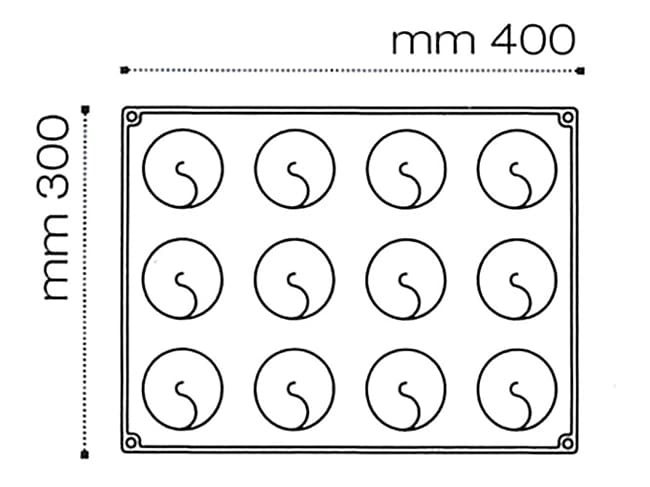 Pavoflex Non-Stick Silicone Mould - 12 Jasmine Kisses 40 x 30cm - Pavoni