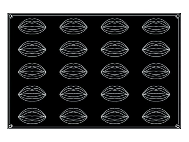 Pavoflex Non-Stick Silicone Mould - 20 Lips - 60 x 40cm - Pavoni