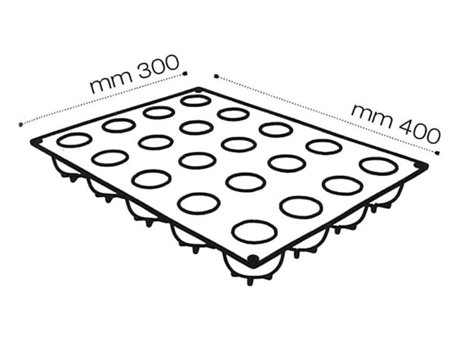 Pavoflex Non-Stick Silicone Mould - 20 Mandarin Shapes 40 x 30cm - Pavoni