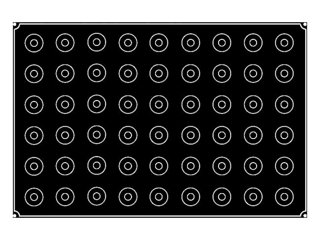 Pavoflex Non-Stick Silicone Mould - 54 Mini Cylinders Ø 3.5 x ht 3.5cm - Pavoni