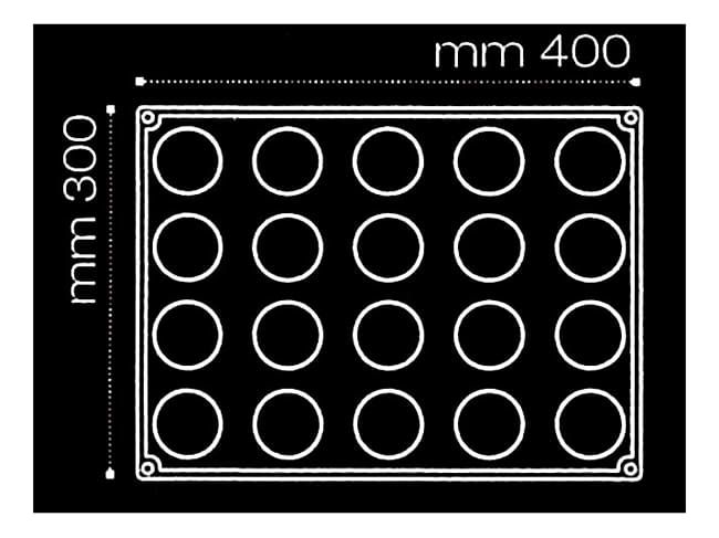 Pavoflex Silicone Sphere Mould - 40 x 30cm - Ø 5cm (20 cavities) - Pavoni