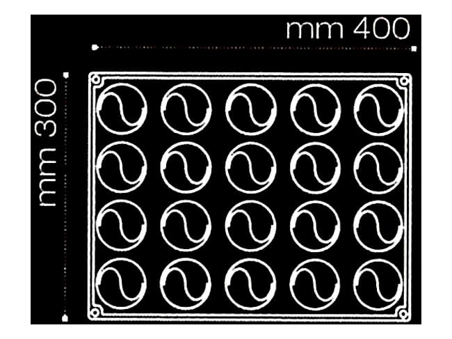 Pavoflex Non-Stick Silicone Mould - 20 Tennis Balls 40 x 30cm - Pavoni