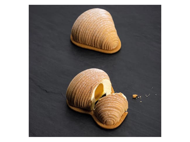 Sfogliatella Silicone Mould - by Giuseppe Amato - 7,7 x 7,1 x ht 3,5 cm - Pavoni