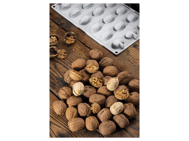 Walnut Silicone Mould Mat - 18 Cavities - 30 x 17.5cm - Pavoni