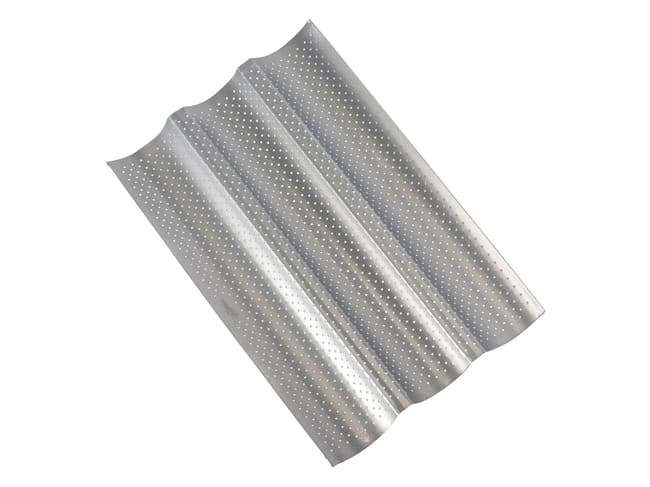 Perforated 3 Baguette Tray - Non-stick - 38 x 24.5cm - Patisse