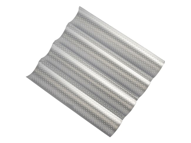 Perforated 3 Baguette Tray - Non-stick - 38 x 33cm - Patisse