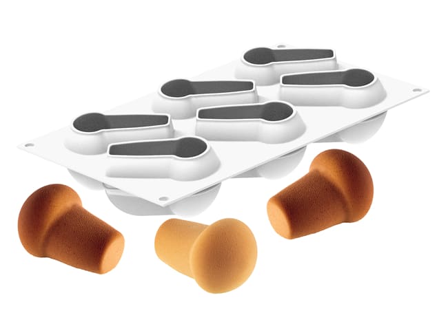 Silicone Mould - 6 babas - 30 x 17,5 cm - Silikomart