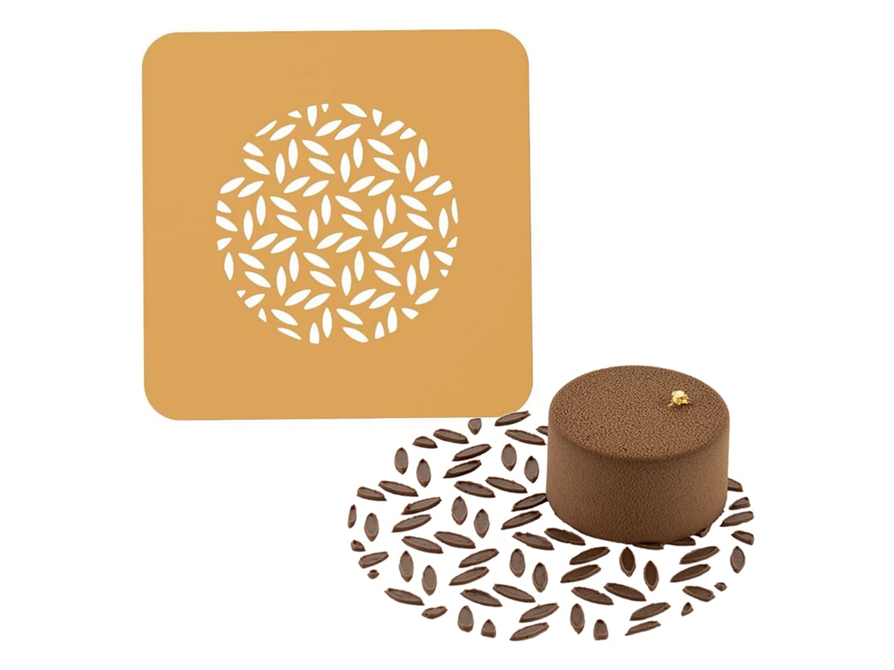 Silicone Chablon Stencil Mat Naturae (x 2) - leaves pattern - 16 x 16cm ...