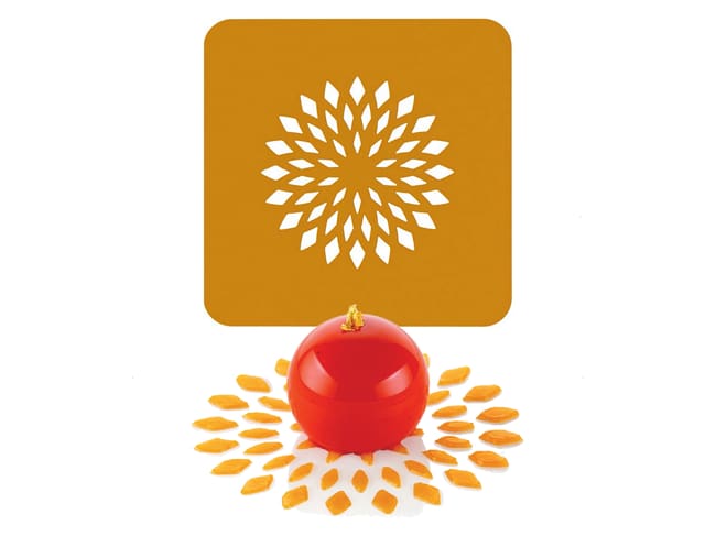 Silicone Chablon Stencil Mat Naturae (x 2) - lotus flower motif - 16 x 16cm - Silikomart