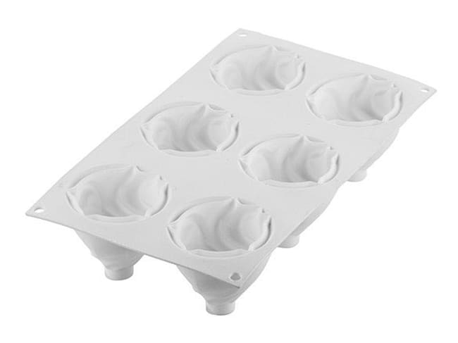 Mould for 6 whipped cream rosettes - Ø 7.3 cm - Silikomart