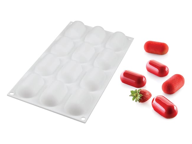 Silicone Mould - 12 Mini Rounded Ovals - 30 x 17.5cm - Silikomart