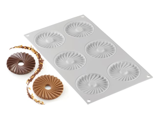 Silicone Mould - 6 Pleated Rounds - 30 x 17.5cm - Silikomart