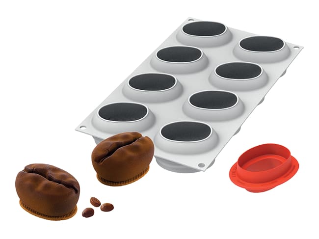 Silicone Mould - 8 coffee beans - 30 x 17,5cm - Silikomart