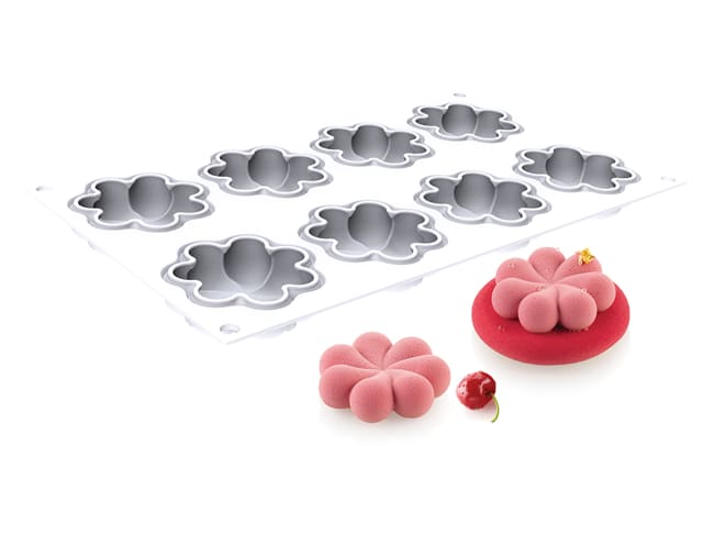 Decor Silicone Mould - 8 Tartlets Blossom - 30 x 17.5cm - Silikomart
