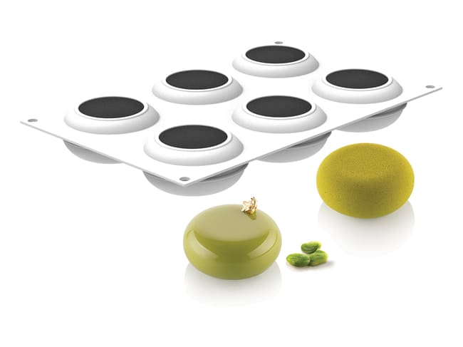 Convex Round Silicone Mould - 6 rounds Stone - 30 x 19cm - Silikomart