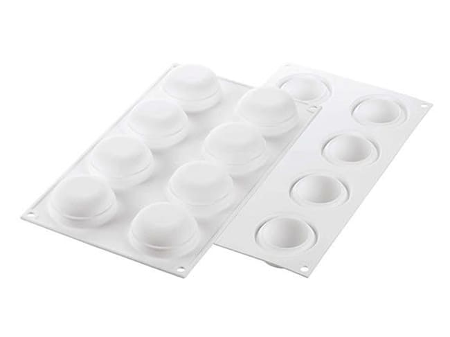 Convex Round Silicone Mould - 8 rounds Ode - 30 x 17.5cm - Silikomart