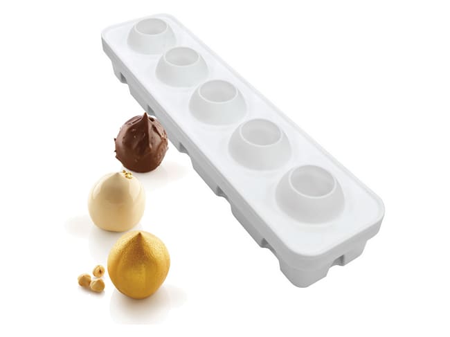 3D Silicone Mould - 5 hazelnuts - 40 x 10cm - Silikomart