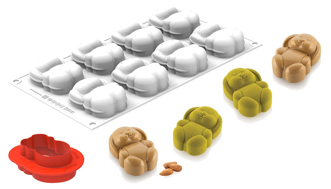Rabbit Silicone Mould - 8 rabbits - 30 x 17,5 cm - Silikomart ...