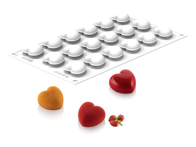 18 Rounded Heart Silicone Mould - 30 x 17.5cm - Silikomart