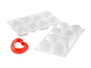 8 Rounded Heart Silicone Mould