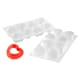 8 Rounded Heart Silicone Mould - 30 x 17.5cm - Silikomart