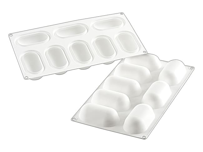 Silicone Mould for 8 Rounded Ovals - Silikomart