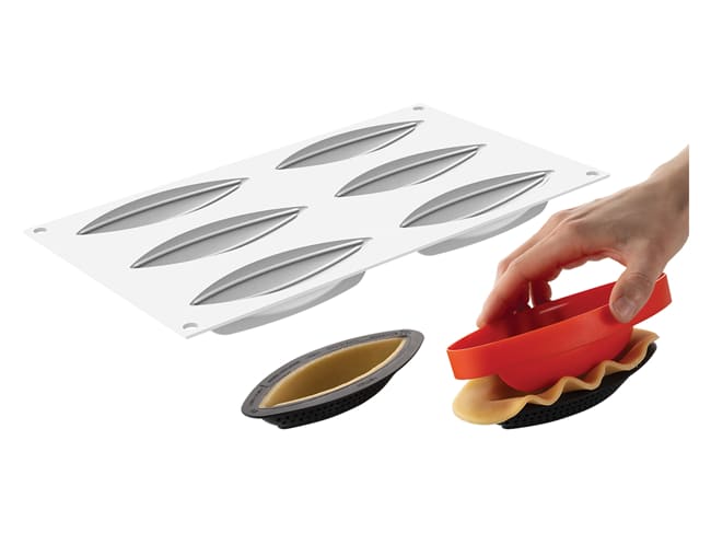 Silicone Mould - Cabosse 6-piece tart kit - 12 x 4 x H 2cm - Silikomart