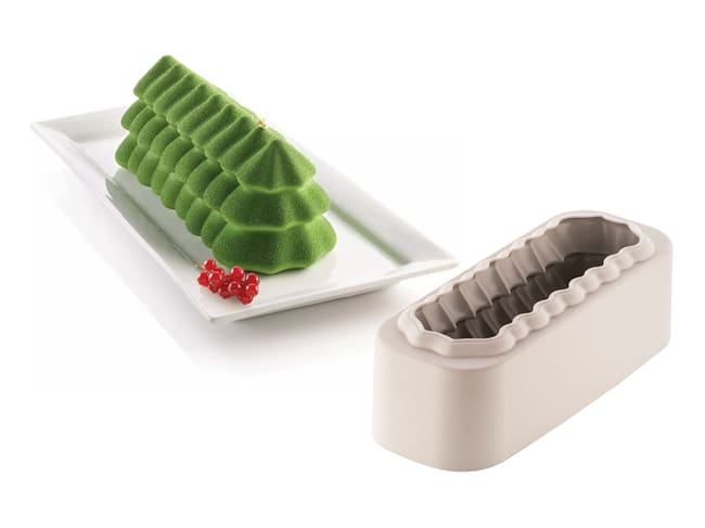 Yule Log Mould Christmas tree - 25 x 8,9cm - Silikomart
