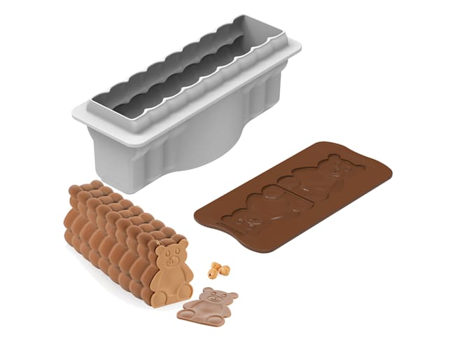 Peluche yule Log Silicone Mould - 23,6 x 7 cm - Silikomart