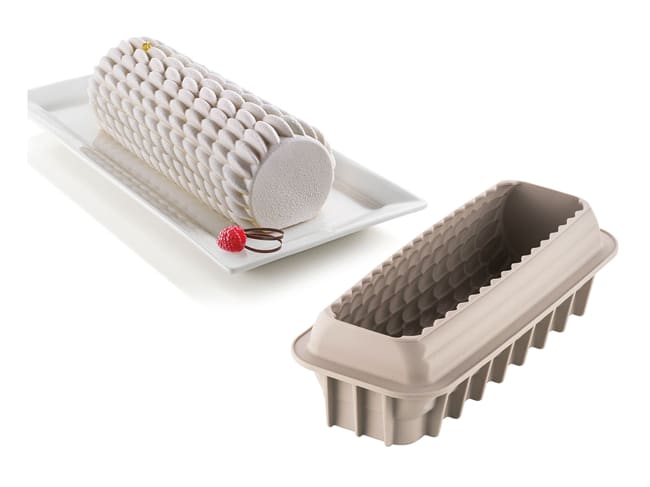 Yule Log Silicone Mould Quenelle - 24,5 x 9,5cm - Silikomart