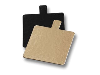 Gold & Black Square Cake Board with Tab
