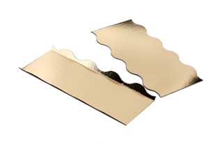 Gold/Black Rectangle Cake Board, Wavy Edges