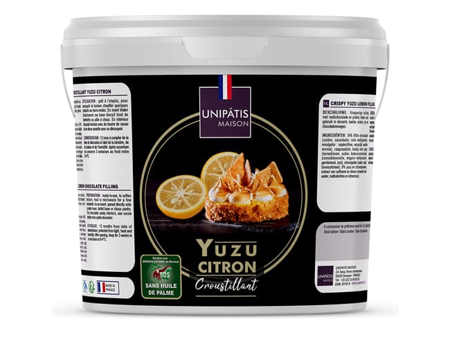 Crunchy White Chocolate - Yuzu Filling - 1kg - Unipatis
