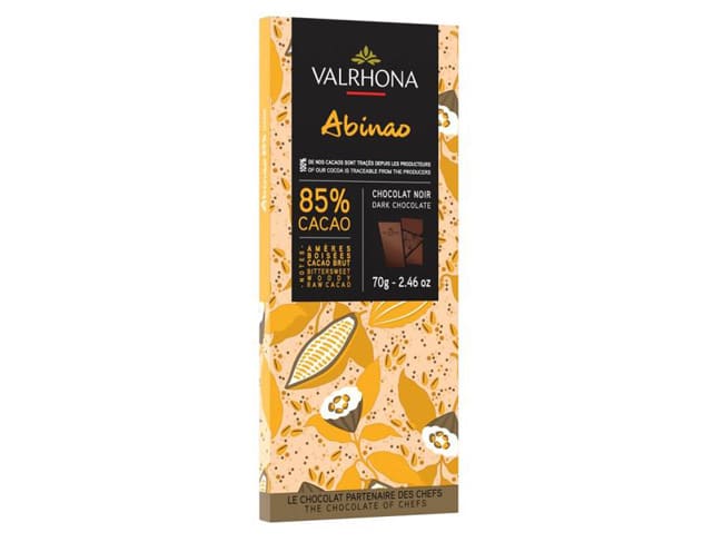 Abinao 85% Dark Chocolate Bar - 70g - Valrhona