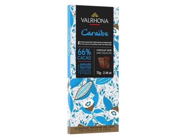 Caraibe 66% Dark Chocolate Bar - 70g - Valrhona