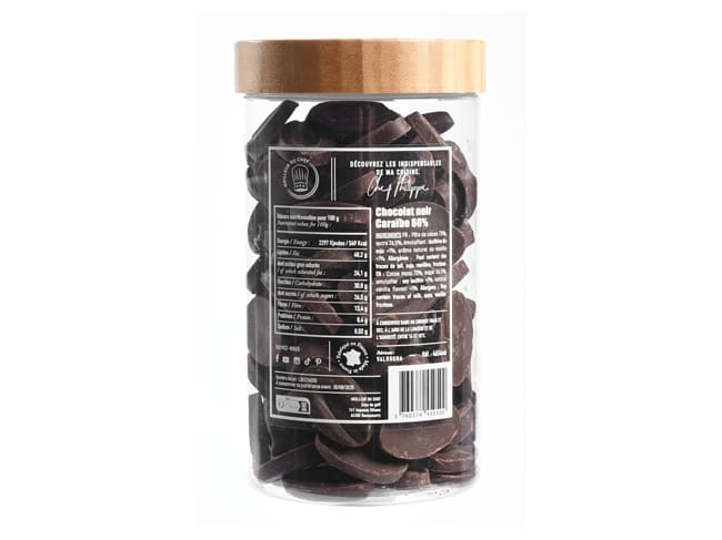 Caraïbe Dark Chocolate Couverture 66% - 500g - Sélection Chef Philippe - Valrhona