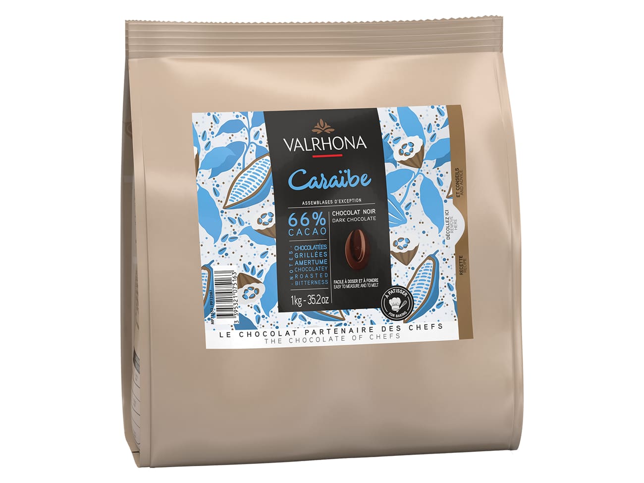 Caraïbe Dark Chocolate - 66% cocoa - 1kg - Valrhona - Meilleur du Chef