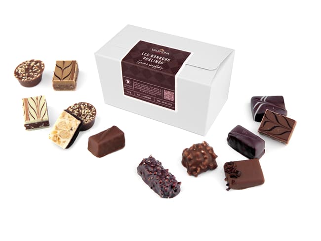 Valrhona Sensations Chocolate Ballotin - 11 praline bonbons + 3 bonus - 170g - Valrhona